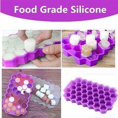 Flexible Silicone Honeycomb Ice Cube Tray for Freezer