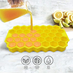 Flexible Silicone Honeycomb Ice Cube Tray for Freezer