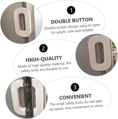 Adhesive Refrigerator Safety Lock with Double-Press Unlock