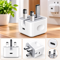 20W USB-C Power Adapter with 3-Pin Plug