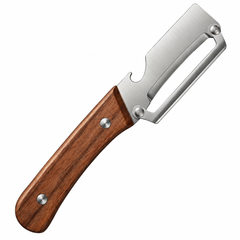 Multi-Functional Stainless Steel Fruit and Vegetable Peeler with Wooden Handle
