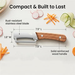Multi-Functional Stainless Steel Fruit and Vegetable Peeler with Wooden Handle