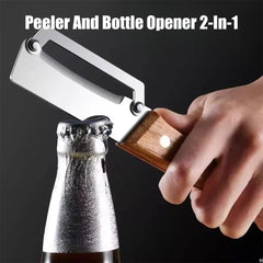 Multi-Functional Stainless Steel Fruit and Vegetable Peeler with Wooden Handle