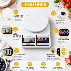 Digital Kitchen Food Weighing Scale with LCD Display