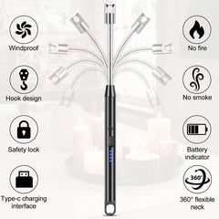 USB Rechargeable Electric Arc Lighter with 360 Degree Flexible Neck